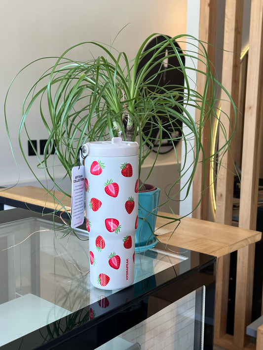 Tumbler With Design  White / Strawberry